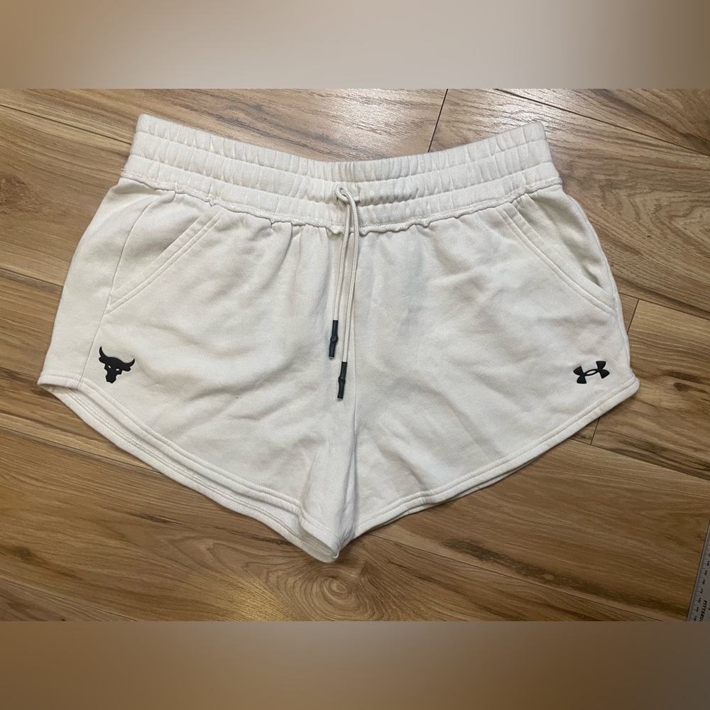 Under Armour Cream/White Women's Athletic Drawstring Shorts